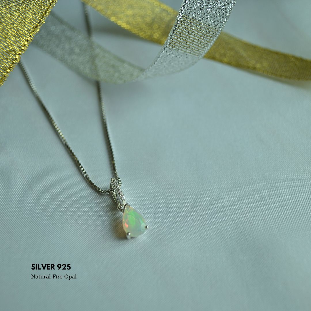 Eternal Flame: Fire Opal in Sterling Silver