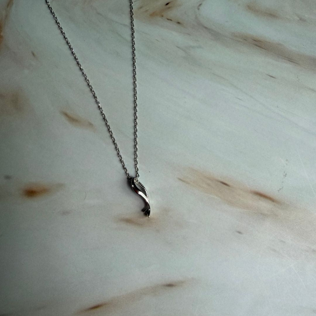 925 Sterling Silver Dolphin Pendant Necklace with CZ Stones