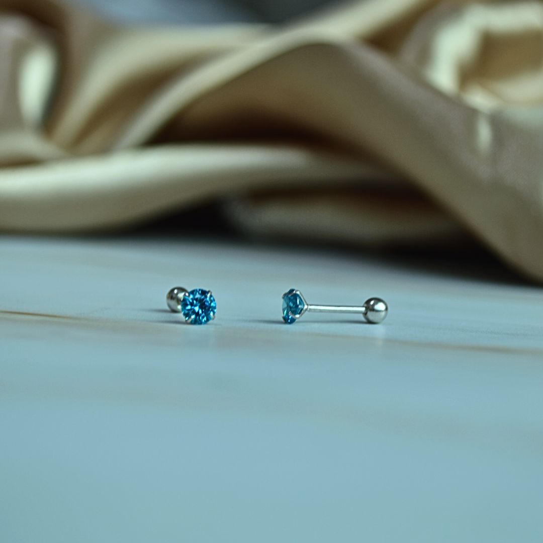 4mm Blue Gemstone Studs in 925 Silver – Minimal Sparkle, Maximum Elegance
