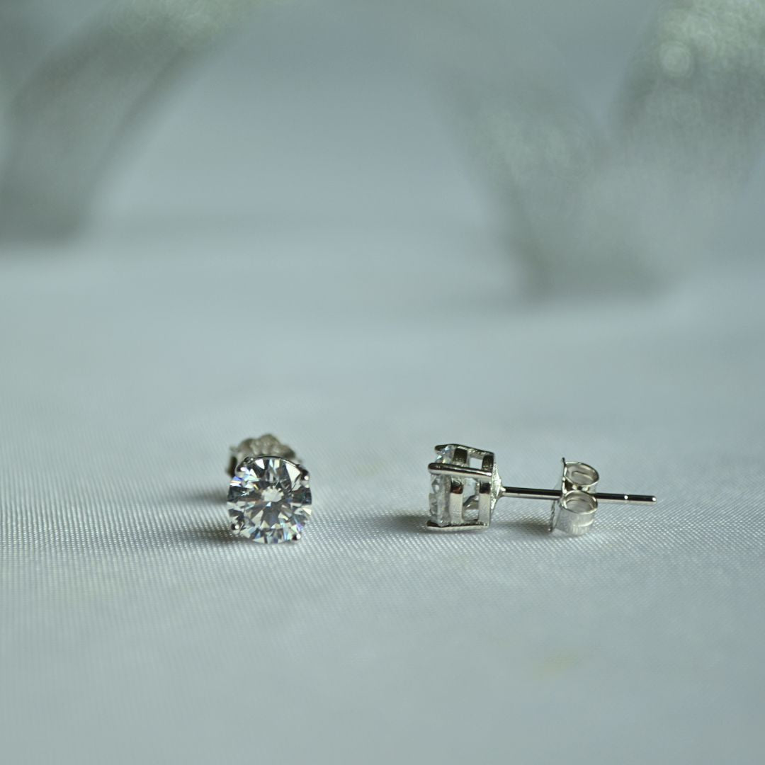 Silver 925 Moissanite Stud Earrings
