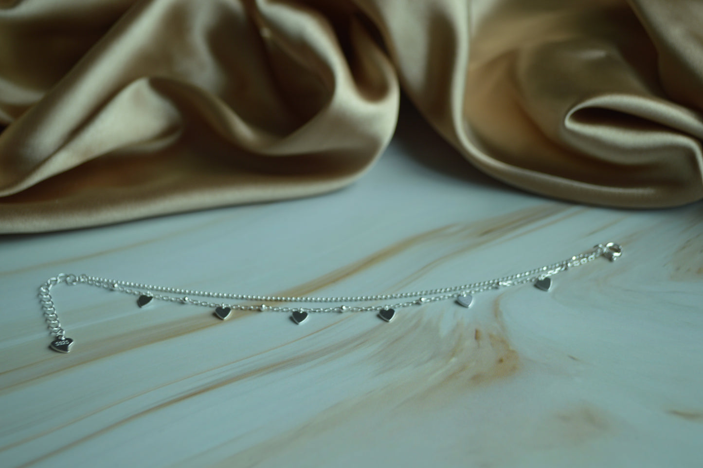 925 Silver Heart Charm Bracelet – Timeless Elegance in Every Detail