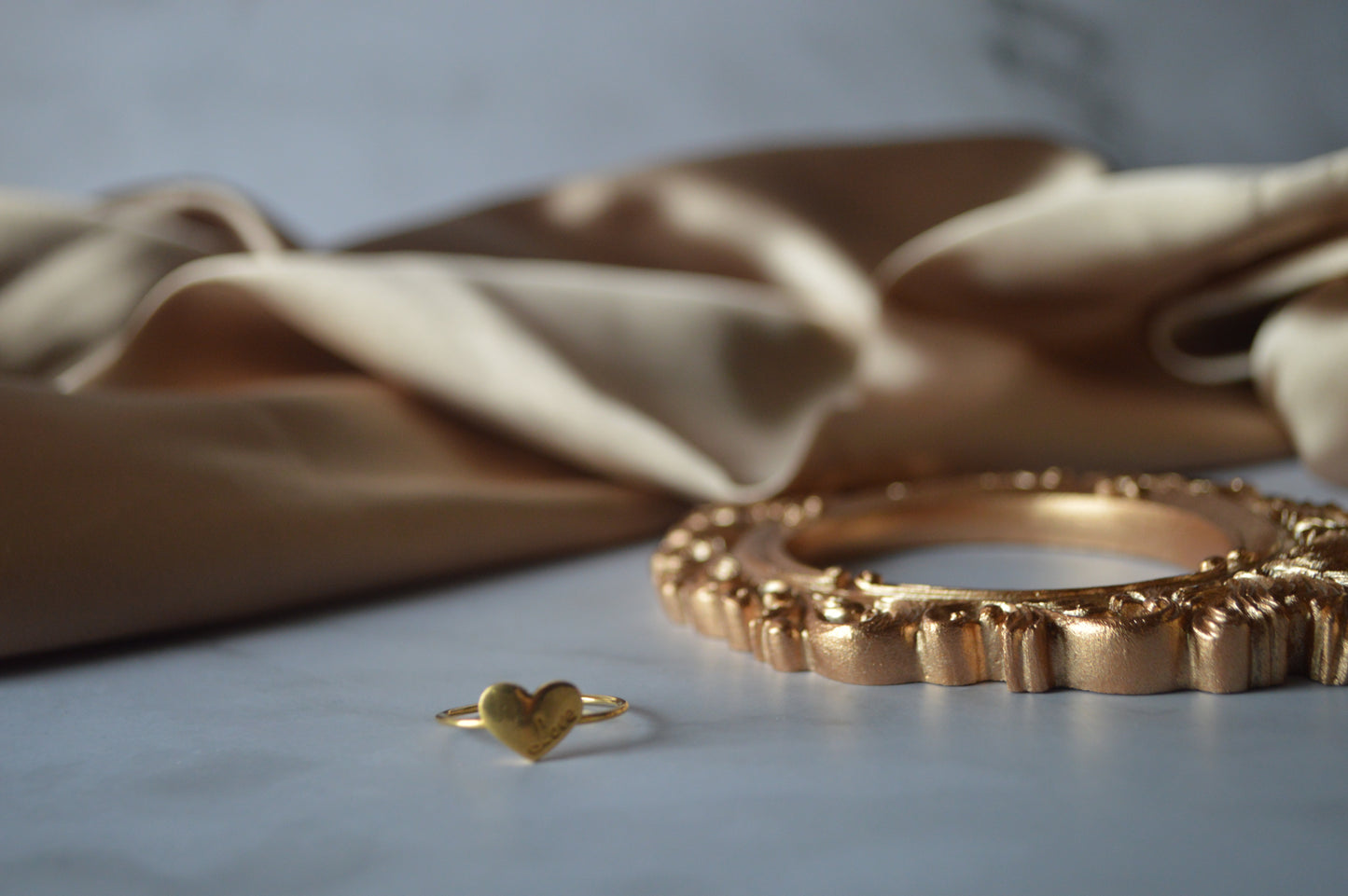 18k gold heart love ring