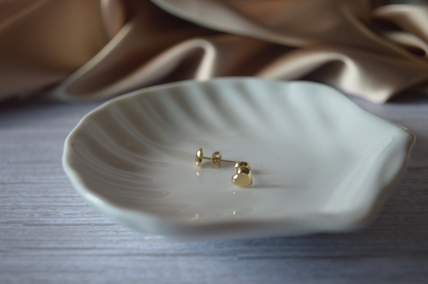 18K GOLD HEARTEARRING - 4 mm