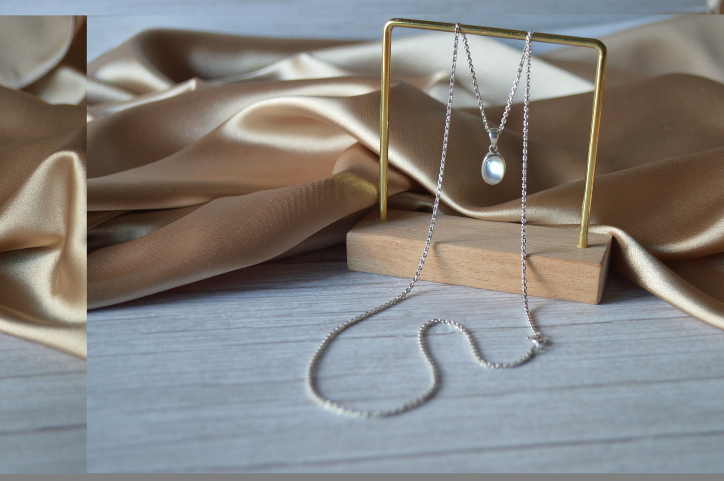 Natural Moonstone Necklace in 925 Sterling Silver