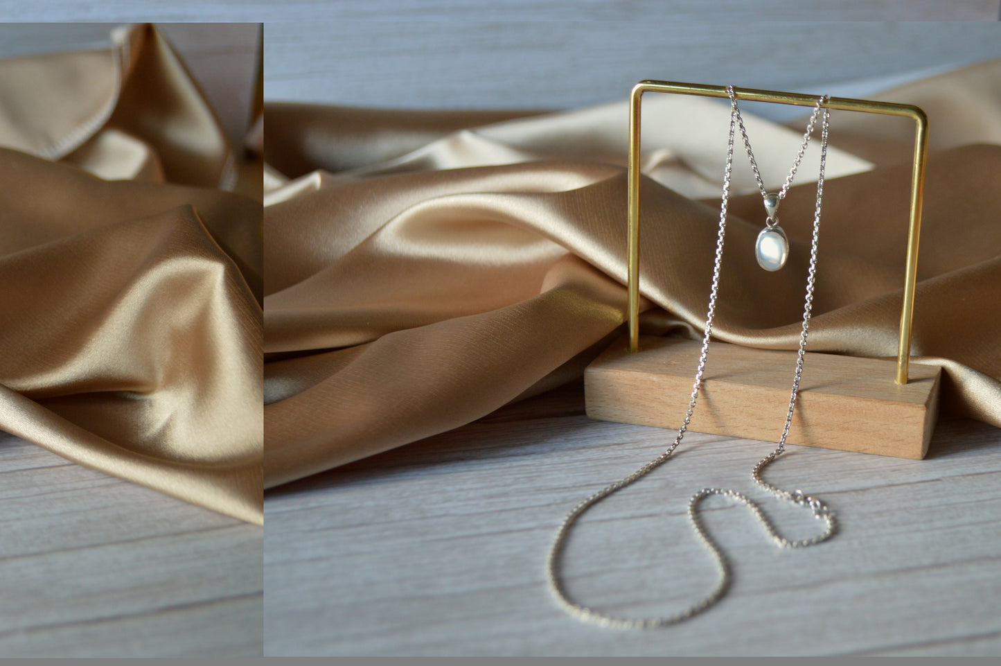 Natural Moonstone Necklace in 925 Sterling Silver