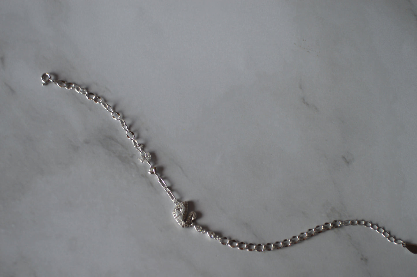 925 sterling silver cubic zirconia swan Bracelet