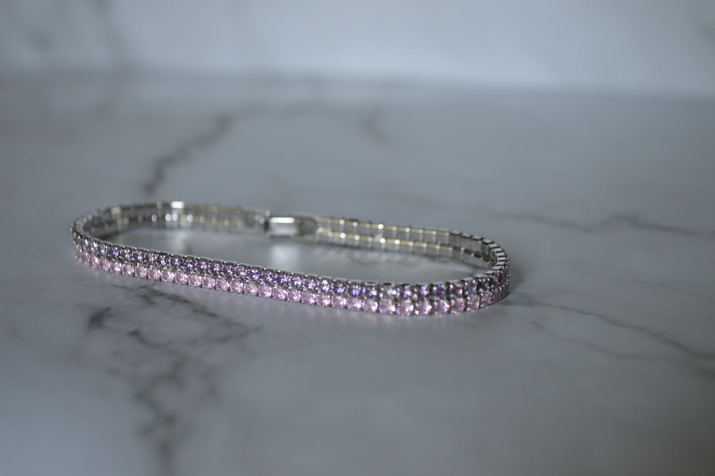 Sterling Silver 925 Bracelet with Pink Zircon Sparkle – Elegant Jewelry for Her