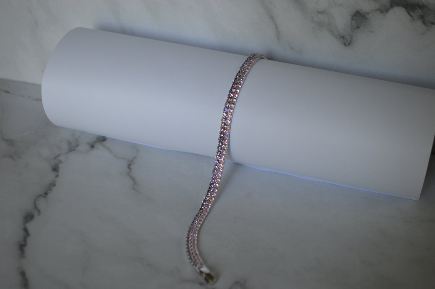 Sterling Silver 925 Bracelet with Pink Zircon Sparkle – Elegant Jewelry for Her