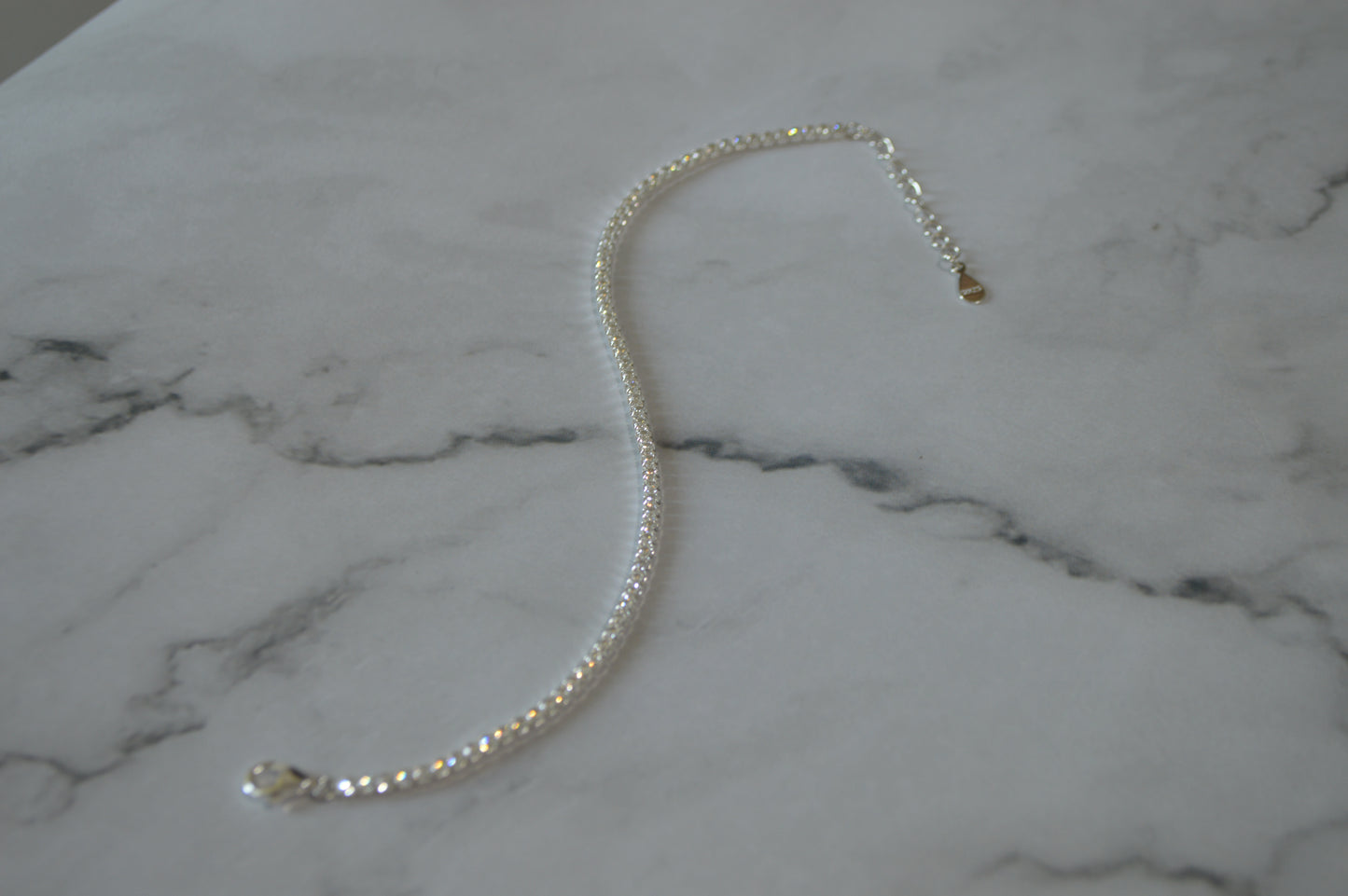 Sterling Silver 925 Tennis Bracelet with Dainty Zircon Accents