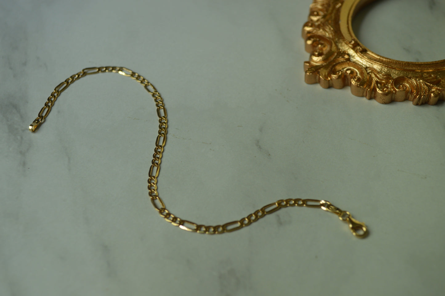 18k Solid Gold Italian Elongated Chain Bracelet – 7.5 Inches