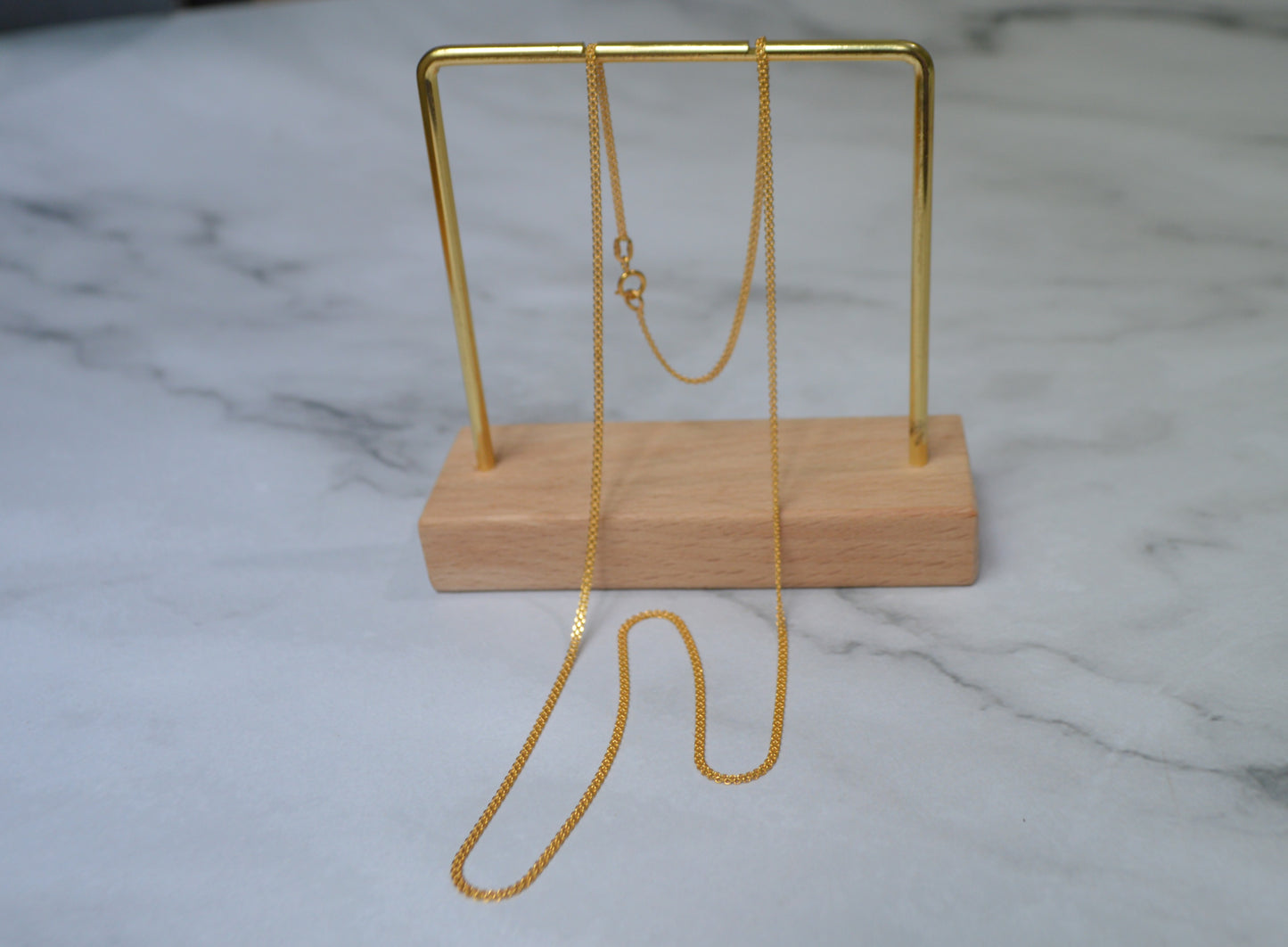 21k Solid Gold Flat Chain Necklace – 3 Grams