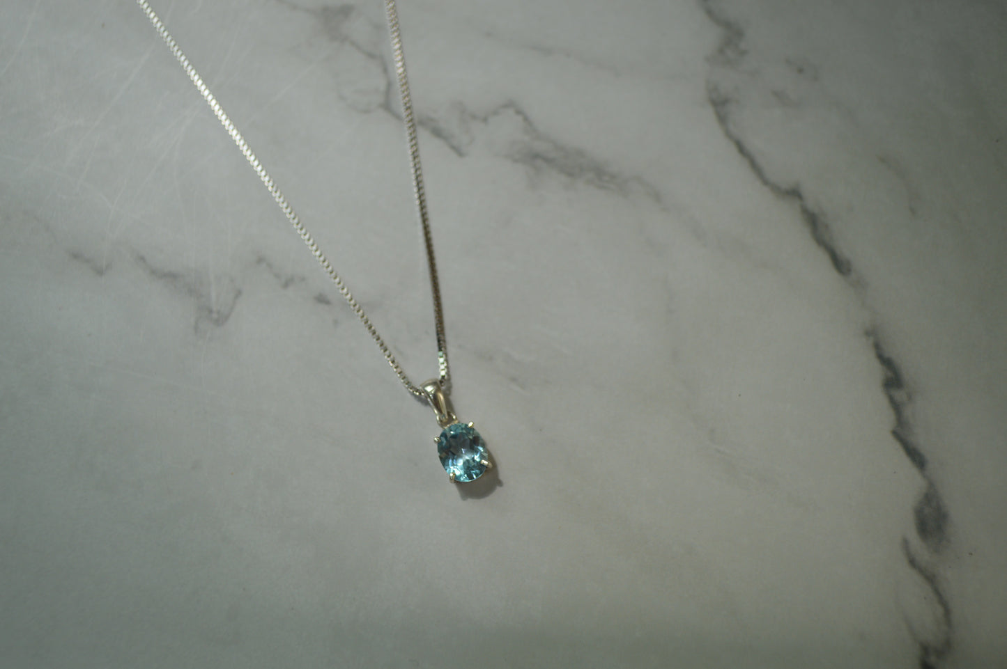 Natural Blue Topaz & Silver Necklace — Grace in Every Facet