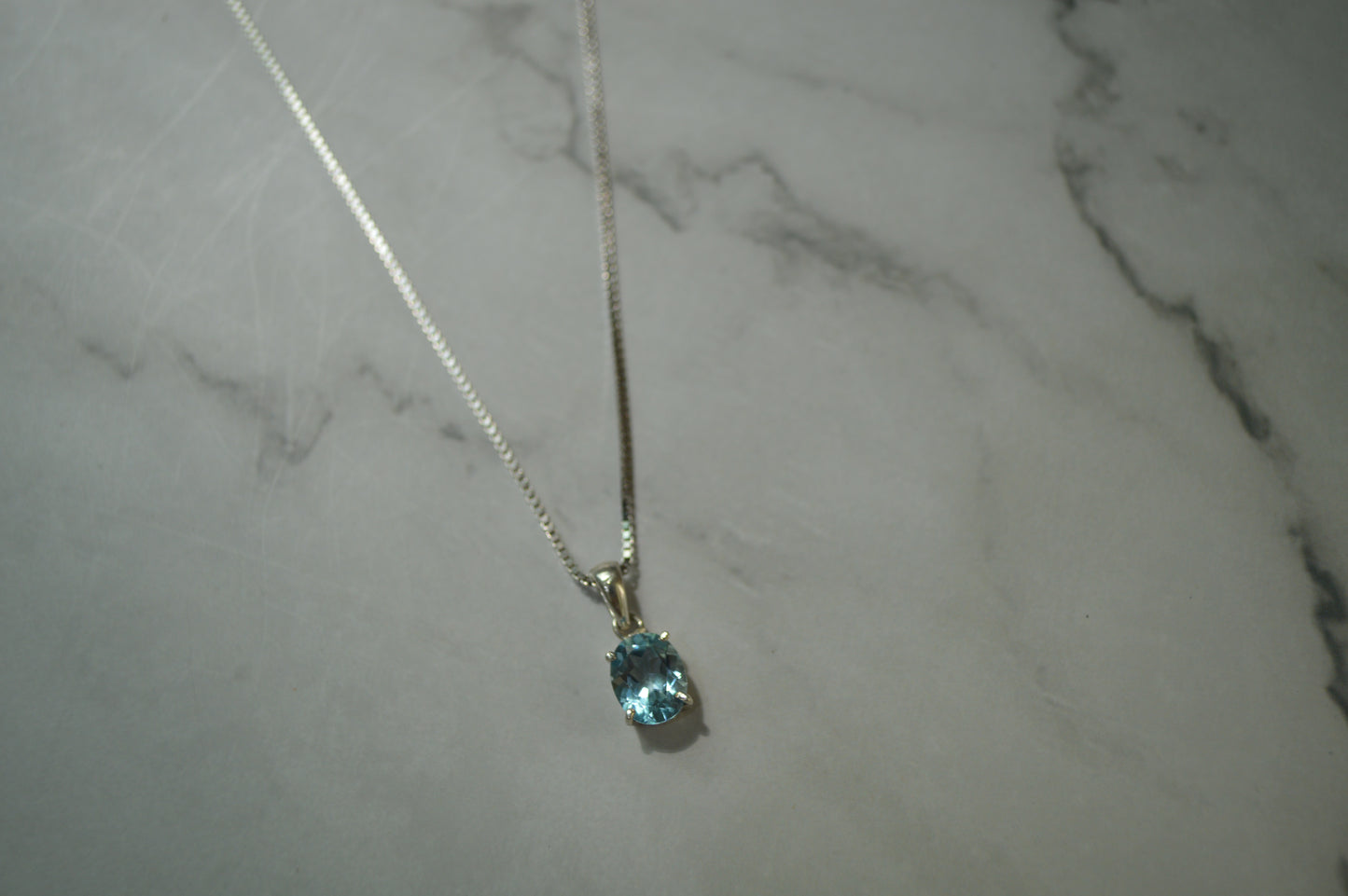 Natural Blue Topaz & Silver Necklace — Grace in Every Facet