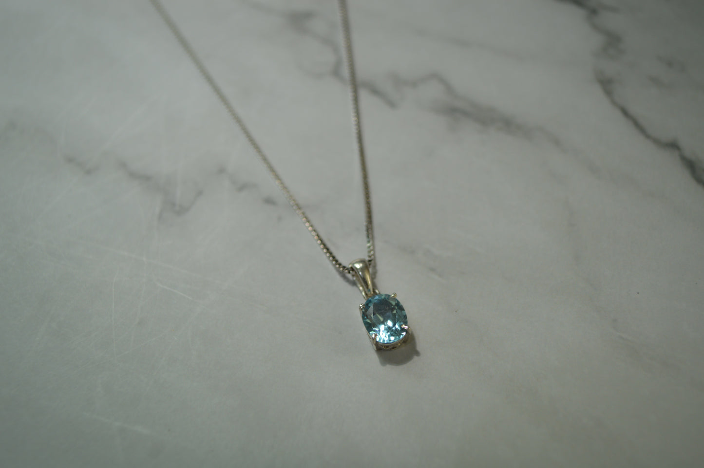 Natural Blue Topaz & Silver Necklace — Grace in Every Facet
