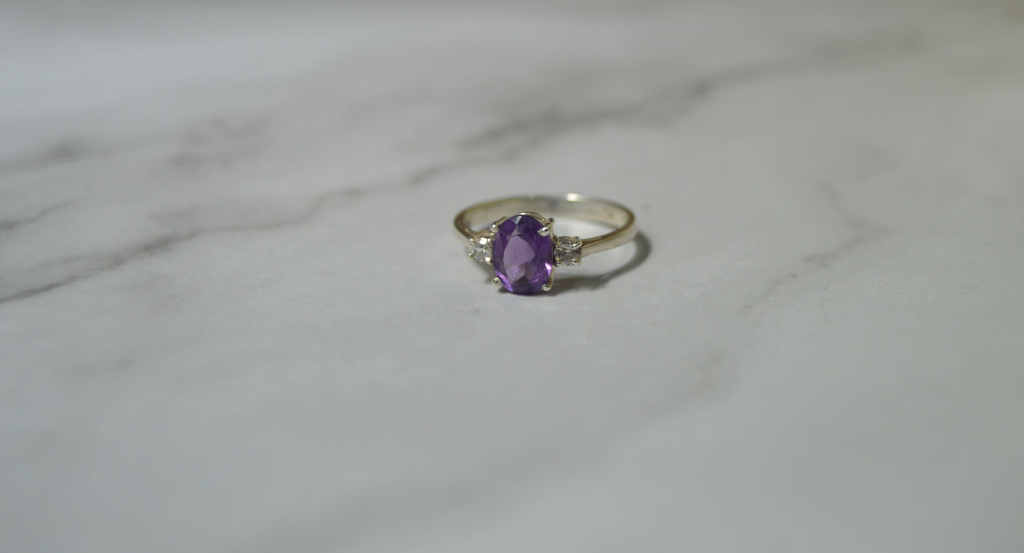 Natural Amethyst Silver Ring — Grace in Every Glimmer