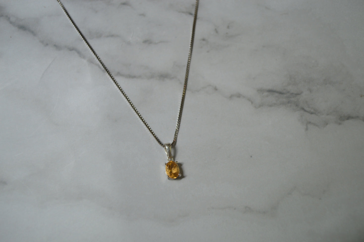 Elegant Ceylon Natural Citrine & Silver Necklace