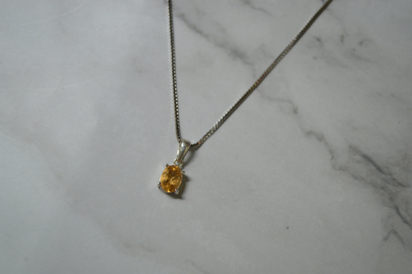 Elegant Ceylon Natural Citrine & Silver Necklace