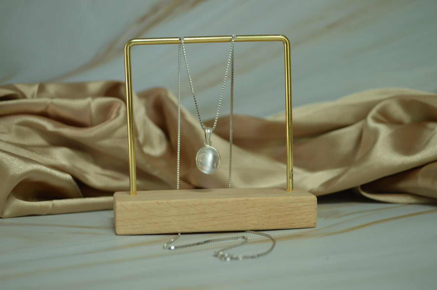 Natural Moonstone & Silver Necklace — Glow with Grace