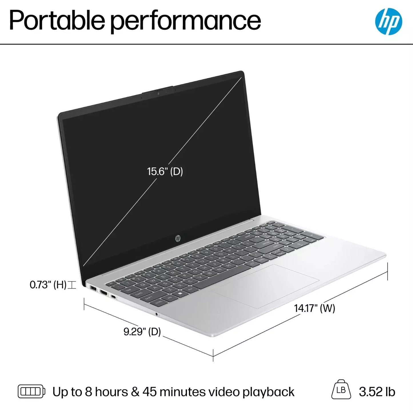HP 15.6" Touchscreen Laptop – Intel Core i5-1235U, 8GB RAM, 512GB SSD, Silver, Windows 11