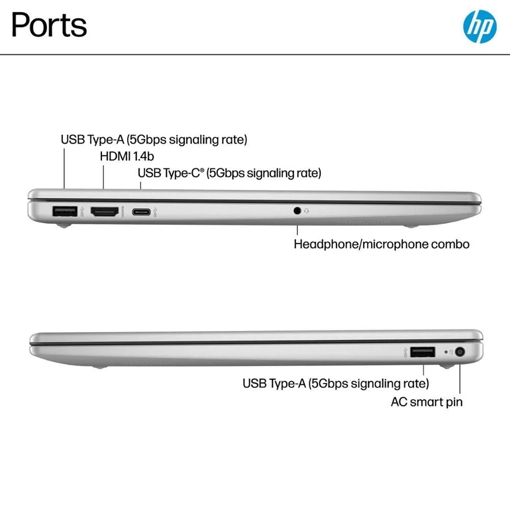 HP 15.6" Touchscreen Laptop – Intel Core i5-1235U, 8GB RAM, 512GB SSD, Silver, Windows 11