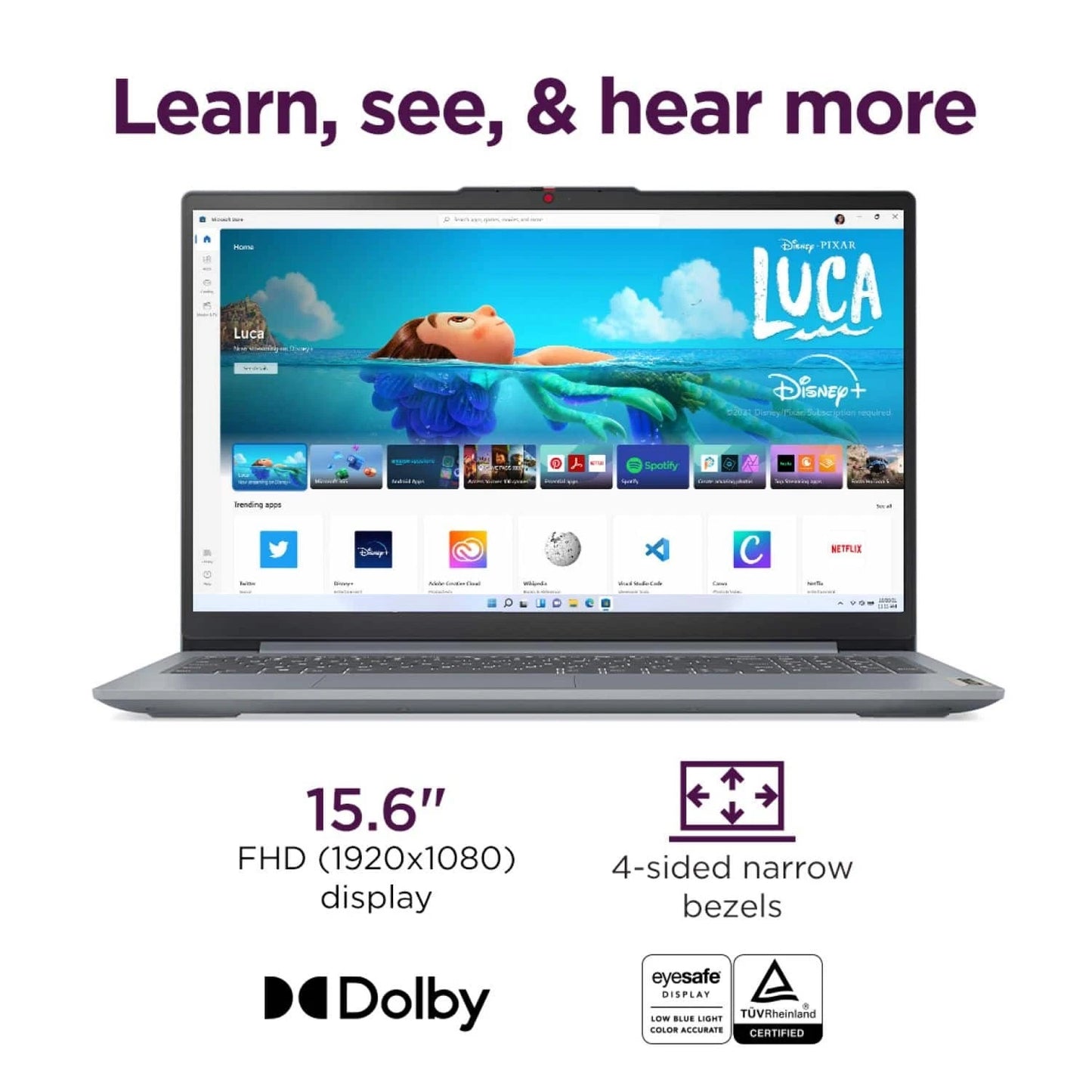 Lenovo IdeaPad Slim 3i 15.6" FHD Laptop – 13th Gen Intel Core i3-N305, 8GB RAM, 128GB UFS Storage, Arctic Grey