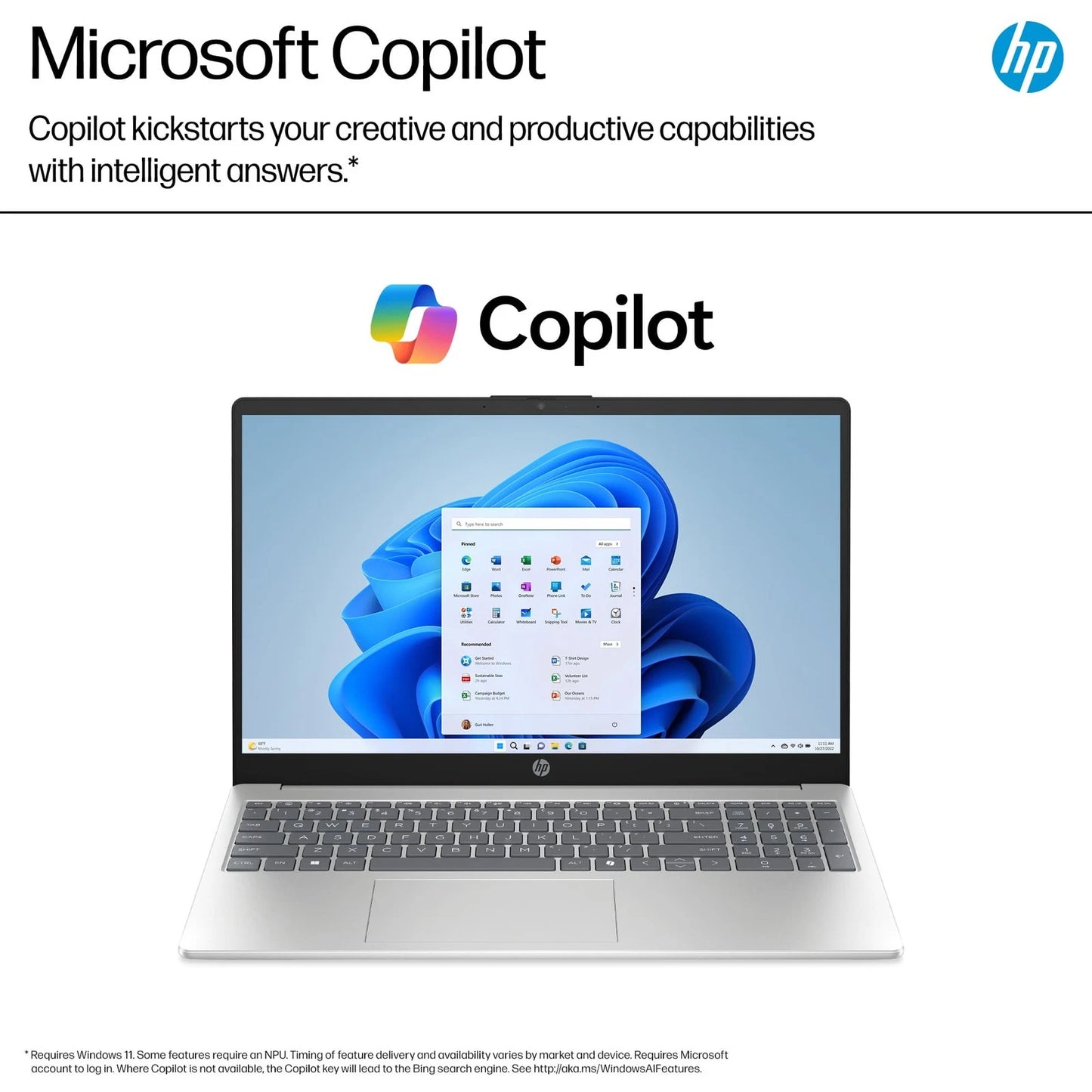 HP 15.6" Full HD Touchscreen Laptop – 13th Gen Intel Core i7, 16GB RAM, 512GB SSD, Natural Silver