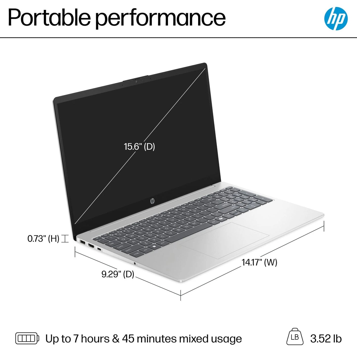 HP 15.6" Full HD Touchscreen Laptop – 13th Gen Intel Core i7, 16GB RAM, 512GB SSD, Natural Silver