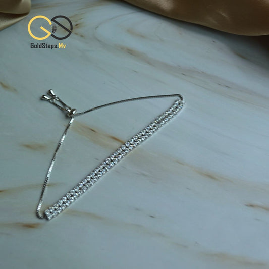 Silver 925 Bracelet with Sparkling Stone Detailing – Timeless Elegance for Every Occasion
