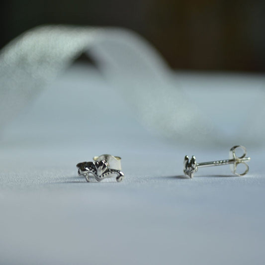 925 Sterling Silver Seahorse  Stud Earrings