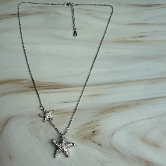 Starfish CZ Pendant Necklace in 925 Sterling Silver