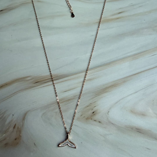 Gold-Plated Whale Tail Necklace in 925 Sterling Silver