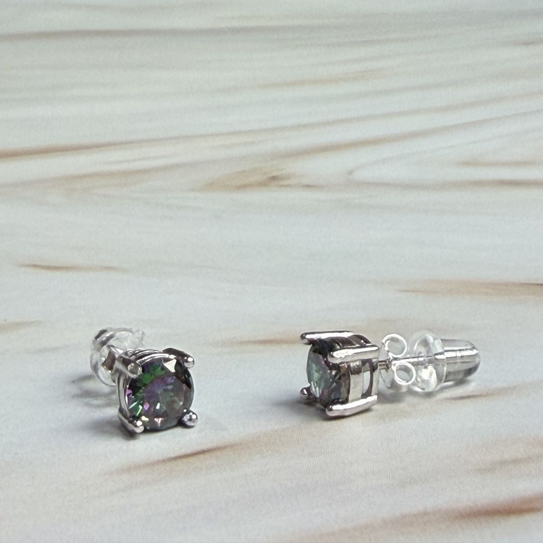 Majestic  CZ Stud Earrings in 925 Sterling Silver