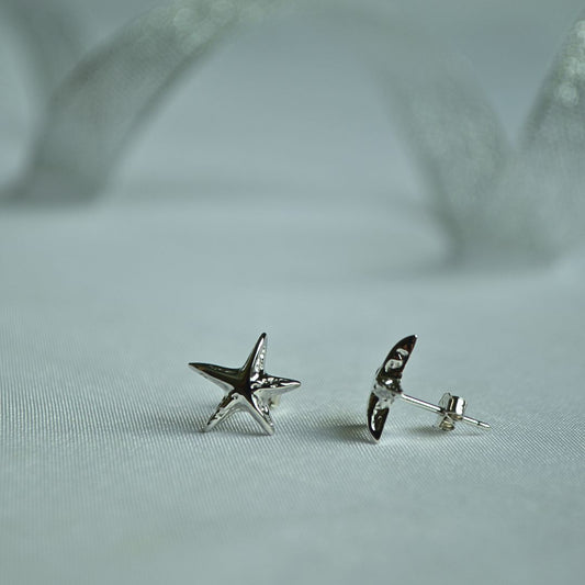 Silver 925 Star Stud Earrings