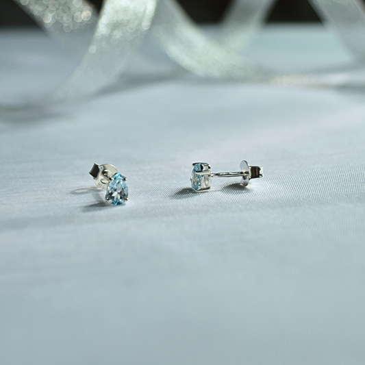 Blue Topaz Elegance Studs in Sterling Silver (925)