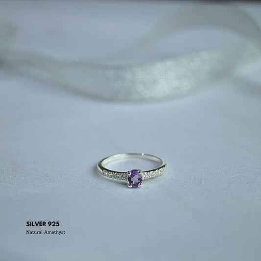 Twilight Grace: Amethyst & Silver 925 Ring