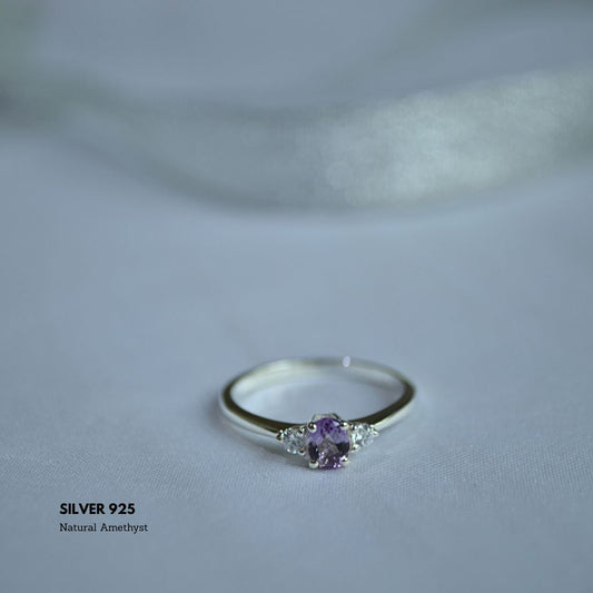 Violet Whisper: Amethyst Elegance in Silver 925