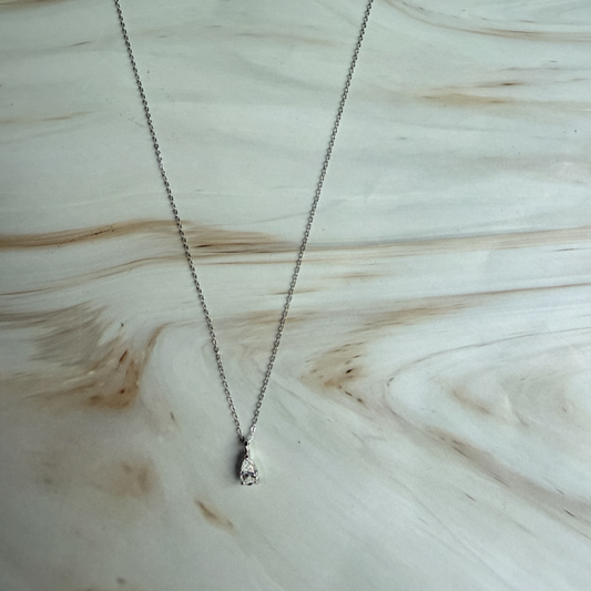 Elegant Moissanite Drop Necklace in 925 Sterling Silver