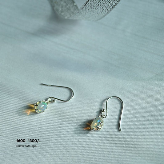 Fire Opal Teardrop Earrings in Sterling Silver