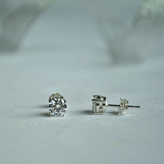 Silver 925 Moissanite Stud Earrings