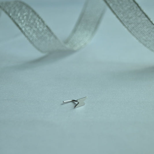 Silver 925 Nose Pin – Lightning Bolt Design