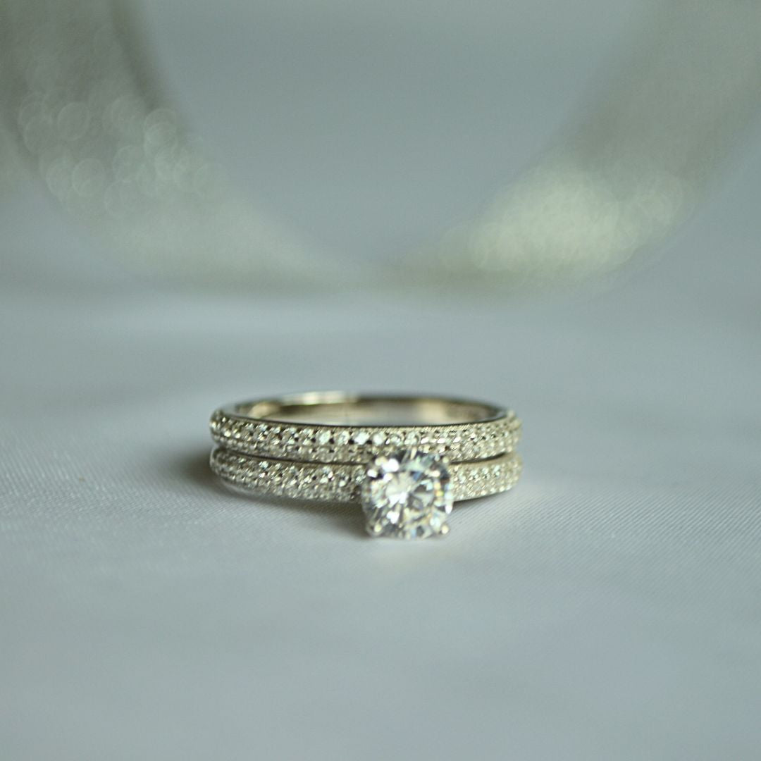 Round-Cut CZ Bridal Set in 925 Sterling Silver