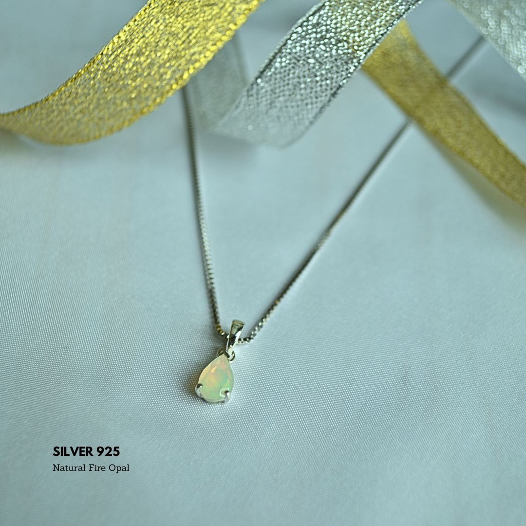 Mystic Glow Genuine Opal Pendant in 925 Silver