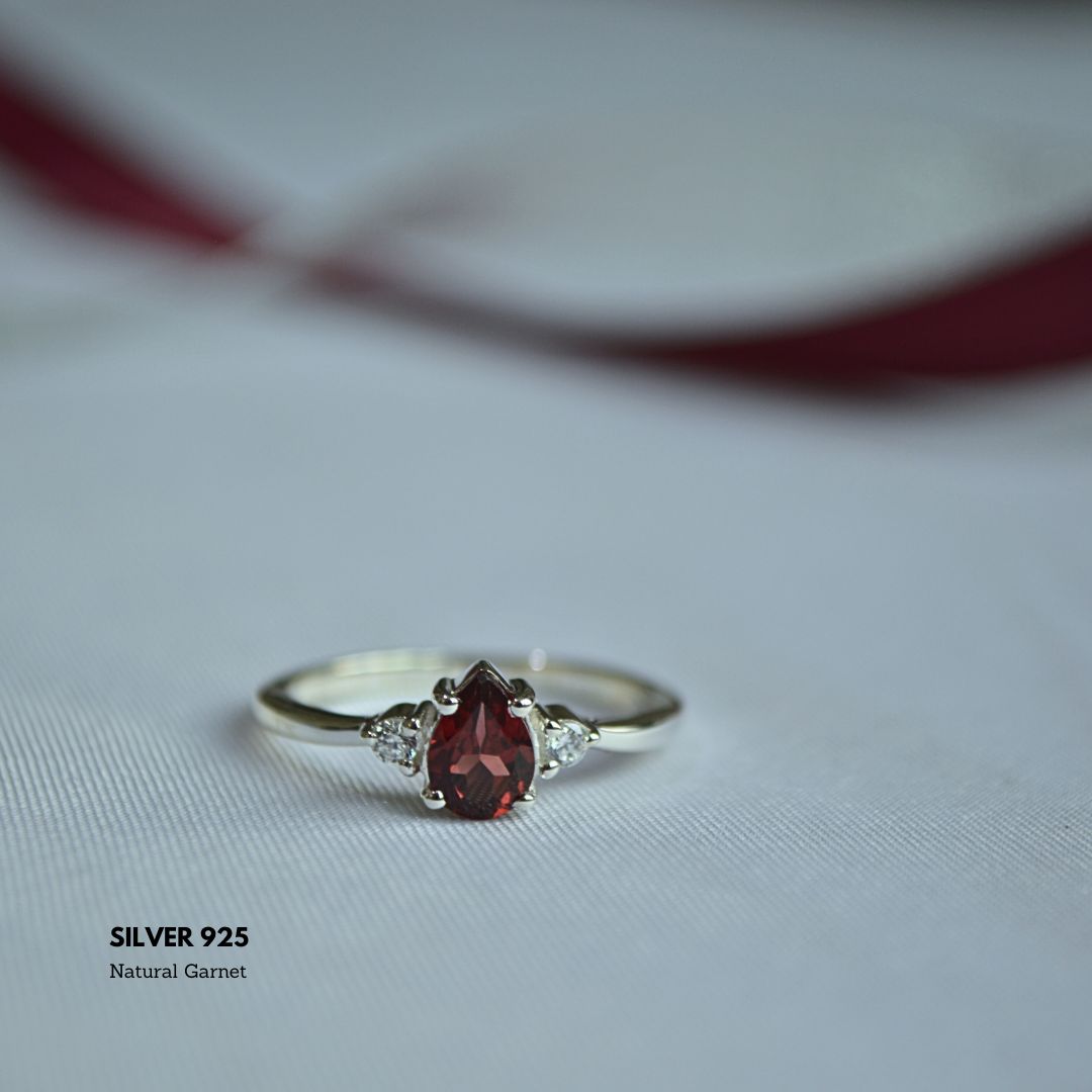Grace in Flame: Garnet & Sterling Silver