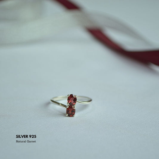 Twin Flame: Garnet Duo in Sterling Silver