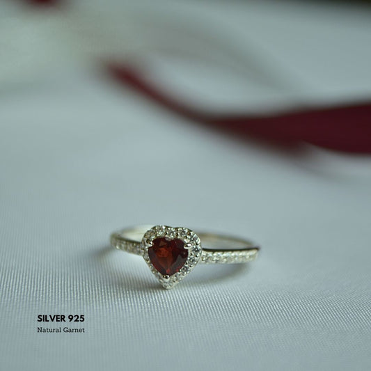 Crimson Love: Natural Garnet Ring
