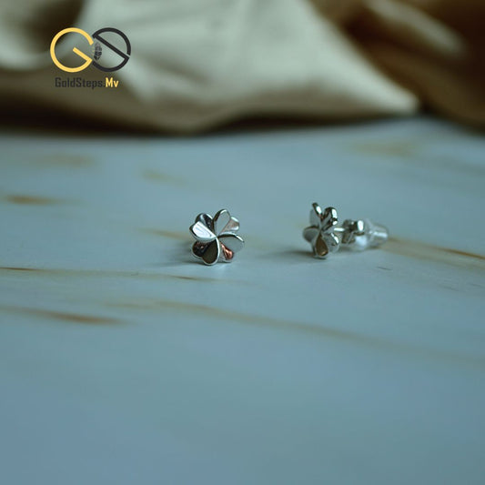 Silver 925 Four-Leaf Clover Stud Earrings