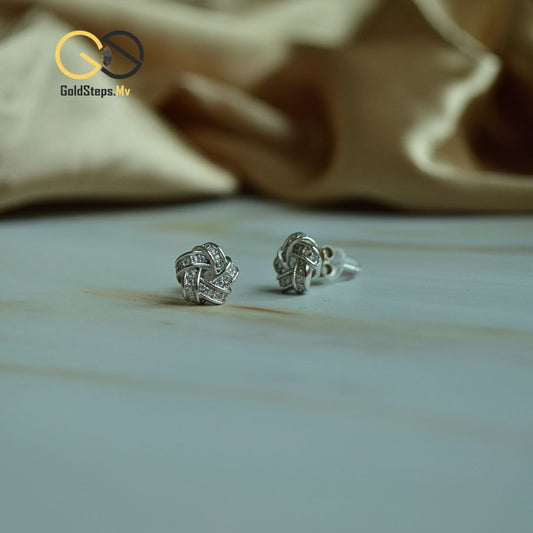 Silver 925 Knot Stud Earrings – Sparkling Symbols of Unity & Timeless Grace