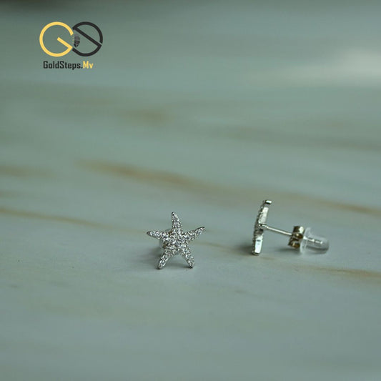 Silver 925 Starfish Stud Earrings – Playful Sparkle with Ocean-Inspired Charm