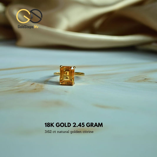The Citrine Radiance — 18K Gold Ring