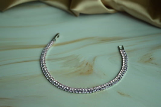 Sterling Silver 925 Bracelet with Pink Zircon Sparkle – Elegant Jewelry for Her